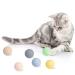 FURJOY Cat Wool Ball Toys 6 Pack Colorful Cat Toy Balls for Small Pets Fetch and Play - Eco Friendly Quiet Wool Ball Cat Toy for Cats and Kittens 4cm - Golf Ball Size