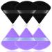 Auauy 6 PCs triangle makeup powder quack face sponge powder puff washable reusable makeup sponge wet dry make -up tool for loose powder or foundation rouge (3schwarz + 3Violett) 3 black + 3 violet
