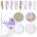 Allstarry Chrome Nail Powder 4Pcs White Pearl Chrome Powment Powder IridenCent Hologrographic Nail Glitter Dust Metallic Mirror Effect Pigment for Nail Gel Manicure DIY at Home Salon Women Gifts Moonlight Sea Jungfrau