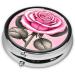 Beautiful Pink Roses Round Pill Box | 3 Compartment Travel Organizer | Portable Pill Case for Travel - Buy Online on GoSupps.com