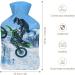 Motorcycle Hot Water Bottle with Plush Cover - Bed Hand Warmer for Adults & Kids | 26.5x15.3cm | Ideal Gift - Buy Online on GoSupps.com