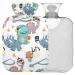 Naanle cartoon dinosaurs heat bottle with reference transparent hot water bottle 2l large hot hot water bottle for bed handfoot heat pain relief heat and cold therapy