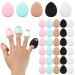 35pcs Finger Puff  Mini Finger Powder Puff Finger Makeup Sponges Soft Beauty Cosmetic Makeup Tools for Foundation  Under Eye  Cream  Concealer  Eye Shadow (white  pink  blue  black  and skin Colors)