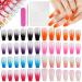 Wrong nails Kalolary 192 pieces 12 different sizes Artificial color gradient Full nails Full cover fake nail tip acrylic false gel nails with 24PCs nail glue sticker