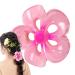 Colorful Flower Hair Clips Flower Hair Clips Acrylic Strong Fixed Hair Clips Versatile Frangipani Grab Clips Non-slip Hair Clips Large Women's Hair Clips For Beach Tropical Hair Pink