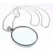 GC - 5X Necklace Magnifier 1-3/4" Glass Lens 36" Silver Chrome Chain US FAST FREE SHIPPER