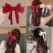 Hair Bows for Women 3PCS French Bow Hair Clips with Ribbon Large Cute Bow Clips for Women Soft Satin Silky Bow Barrette for Teen GirlsBarrettes - Buy Online on GoSupps.com