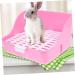 COLLBATH Box Rabbit Toilet Guinea Pig Cooling Racks for Baking Pet Litter Pan Trainer Cat Toilet Plastic 28.5X23.5X15.5CM Pink - Buy Online on GoSupps.com