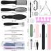 30 in 1 Foot File Pedicure Set for Hard Skin Removal | Foot Care Scrubber Kit for Salon or Home Use | Black - Buy Online on GoSupps.com