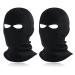 Skhaovs 2 Pack Sturm hood with 2 holes knitted storm hood for women/men winter ski mask Balaclava warm facial hood black full face mask unit size for outdoor sports unit size black