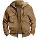 Hanxiulin Fluffy Warm Fleece Plush Jacket for Men | Quilted Hooded Sweatshirt | Autumn & Winter Coat - Brown XL - Buy Online on GoSupps.com
