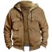 Hanxiulin fleece plush jacket fluffy warm zipper wool jacket sweatshirt men basic hooded jacket quilted jacket autumn coat cardboard jacket jacket winter jacket brown xl