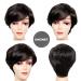 Unonet Pixie Cut Human Hair Wig with Bangs - Short Brazilian Virgin Hair Wigs for Women - Layered Wavy Style for Party and Daily Use (Natural Black) - Buy Online on GoSupps.com