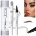 Microblading Eyebrow Pen Natural Makeup Eyebrow Brush 4 Tip Eyebrow Pencil 3D Waterproof and Sweat-proof Eyebrow Pencil Contouring Pen Long-Lasting Magic Eyebrow Pencil (Light Brown)