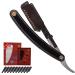 Homie Patented Straight Edge Razors for Men Close Shaving Razor for Beard with 11 Disposable Blades Easy to Use and Replace Single Edge Razor Blades with Protective Layer & Safety Lock - Black Premium Straight Razor | Black with 10 Heads