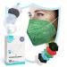 Virshields FFP2 Mundschafts Mask - PFE 94% VFE 99.99% EN 149: 2001+A1: 2009 5 layers 10-2000 pieces filtering made in EU choice of color - breathing mask protective mask half mask 1 piece (50 pack)Green