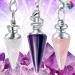 Fortune-telling watch X3 made of rock crystal amethyst and pink quart in cone shape radiesthesia pendulum made of natural stone 3 pieces