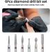 Lusofie 6 Pcs Diamond Carbide Nail Drill Bits Set - Professional Cuticle Remover Kit for Nails - 3/32 Safety Clean Dead Skin Tool - Buy Online on GoSupps.com