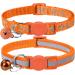 Taglory reflective cat collar with safety clasp and bell 2-piece adjustable collar cat kitten 19-32cm orange 19-32 cm (2 pack) orange