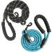 Strong Nylon Dog Leash Rope with Comfortable Padded Handle Training Lead for Medium and Large Breeds Dogs - Heavy Duty 5ft Long (Black+Blue)