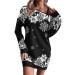 Women's Christmas dress sweatshirt costume cartoon sexy party clothes hooded tops tops long -sleeved shirt hooded sweater hooded sweater fashion dress Christmas dresses autumn winter black l