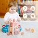 Motor Cubes Wooden Toy - 5-in-1 Lock Activity Center for Babies | Montessori Motor Skills Toy | Perfect Birthday Gift for Girls in Pink - Buy Online on GoSupps.com