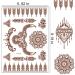 Brown Henna Temporary Tattoo Stickers - 6 Sheets Luxury Mandala Flower Design - Buy Online on GoSupps.com