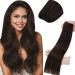 LAAVOO brown extensions real hair Tress 100g remy hairpin real hair to sew dark brown real hair extensions tresse remy human hair extensions brown 100 grams 40cm #2 40cm 1.12 #2