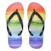 Mnsruu water-colored rainbow flip-flop flops flip sandals slippers hotel spa bedroom travel M for men and women Large multi-colored