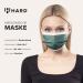 Dark Green Disposable Face Masks - 100 Pack | Made in Germany | CE Certified, Type IIR | Breathable Triple Layer, 99.78% Filtration | Elastic Earloops, Adults | 17.5cm x 9.5cm - Buy Online on GoSupps.com