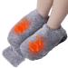 WARMTUYO Heated Foot Warmer 2 Litre Hot Water Bottle with Soft Plush Cover Foot Warmers Hand Warmer for Men and Women Durable Anti-Slip Sole Hot Water Bottle Pouch for Pain Relief A-Grey