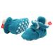 EDOTON Unisex Newborn Winter Boots Warm Stripe Bootie Non-Slip Sole Soft Stay On Ajustable Bootie Sock 12-18 Months Blue
