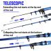 Sougayilang Telescopic Fishing Rod Portable- 24 Ton Carbon Fiber, CNC Machined Reel Seat, EVA Handle- Blue 1.8M/5.9FT - Buy Online on GoSupps.com