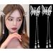 6PCS Silver Butterfly Hair Pins - 3D Metal Hollow Tassel Clips for Women - Bride Wedding Hair Accessories - Buy Online on GoSupps.com