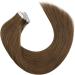 Moresoo 16 Inch Chestnut Brown Tape in Human Hair Extensions, 20 Pieces/50g - #8 Brown Real Hair Extensions - Buy Online on GoSupps.com