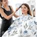 Waterproof Barber Cape - White Spring Flower & Cheetah Haircut Bib | Unisex Hair Cutting Cape for Men - Perfect for Styling & Grooming - Buy Online on GoSupps.com