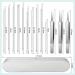 High-Quality 13-Piece Blackhead Remover Tool Set - Stainless Steel Pimple Press & Comedone Squeezer for All Skin Types - International Shipping Available - Buy Online on GoSupps.com