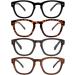 Shop LUR 1.5 Classic Square Reading Glasses for Men - 4 Pack with Comfy Spring Hinges & Stylish Wood Tone Design - International Shipping Available - Buy Online on GoSupps.com