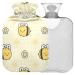Naanle Sweet Bee and Flower Heat bottle with cover Transparent hot water bottle 1l heat bottle for bed hand feet warmer pain relief heat and cold therapy