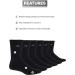 adidas Athletic Crew Socks 6-Pack - Medium Black/Aluminum - Buy Online on GoSupps.com