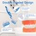 Denture Brush 4-Pack - Small Toothbrush with Multi-Layered Bristles and Ergonomic Rubber Handle for Effective False Teeth Cleaning - Buy Online on GoSupps.com