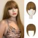 Sofeiyan bangs clip in 100% remy real hair fringe bangs one piece human hair clip in pony fringe extensions natural bangs with temple hair parts real hair hair extension for women sat bangs light golden brown