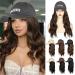 AISI BEAUTY Hat Wig for Women Baseball Cap with Hair Extensions Adjustable Hat with Hair Attached for Women Synthetic Long Wavy Hair Baseball Cap