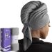 Umisleep Extra Large Microfiber Hair Towel for Women Long  Curly  Thick Hair  Super Soft Anti Frizz Quick Dry Hair Towel Wrap  Ultra Absorbent Hair Turban with Elastic Band Grey