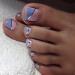 RODAKY French Press on Toenails for Women Square Blue False Nail for Toe Full Cover Pink Fake Toenail Fashion Toenails Artifical Toenails Acrylic Foot Nail Tips 24Pcs Blue-Pink