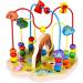 Toyssa Motoric loop made of wood montessori toys from 1 2 3 year dinosaurs roller coaster wooden toys motor cubes Colorful pearl labyrinth made of wood for children toddler gifts