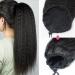 Ponytail Extension Kinky Straight Real Human Hair Ponytail Extension for Black Women Natural Black 12-26" Afro Puff Clip in Drawstring Pony Tail Hair Extensions Pieces Ponytail Hair Extension (Color 22inches 150g Kinky Straight - Buy Online on GoSupps.com