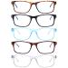 5-Packs Reading Glasses Blue Light Blocking Women Men Spring Hinge Eyeglasses Anti UV Ray Readers (5pcs mixed color 1.75 x)