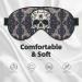 Skull Yoga & Flower Print Unisex Eye Mask | Soft Comfortable Light-Blocking Sleep Mask for Travel & Relaxation - Buy Online on GoSupps.com