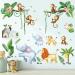 DECOWALL SG3-2311 Jungle Animals Tree Wall Decals Cute Monkey Lion Wall Stickers Baby Nursery Kids Room Living Room Home D cor